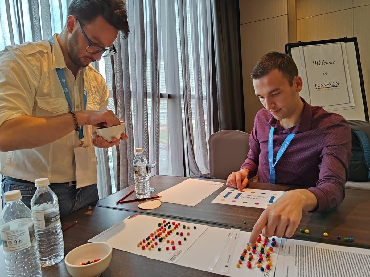 De kralen staan, samen met de mapping, symbool voor de ondertekening van een certificaat